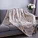 Fleece Printed Blanket with Horse Stitching (Size: 130x170cm) -  Beige