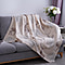 Fleece Printed Blanket with Horse Stitching (Size: 130x170cm) -  Beige