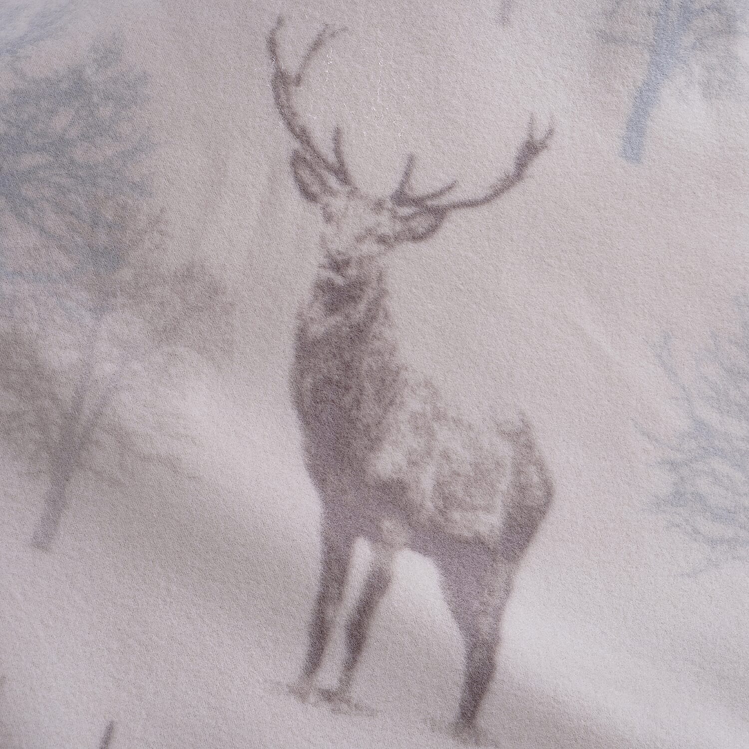 Fleece Printed Blanket with Horse Stitching (Size: 130x170cm) -  Beige