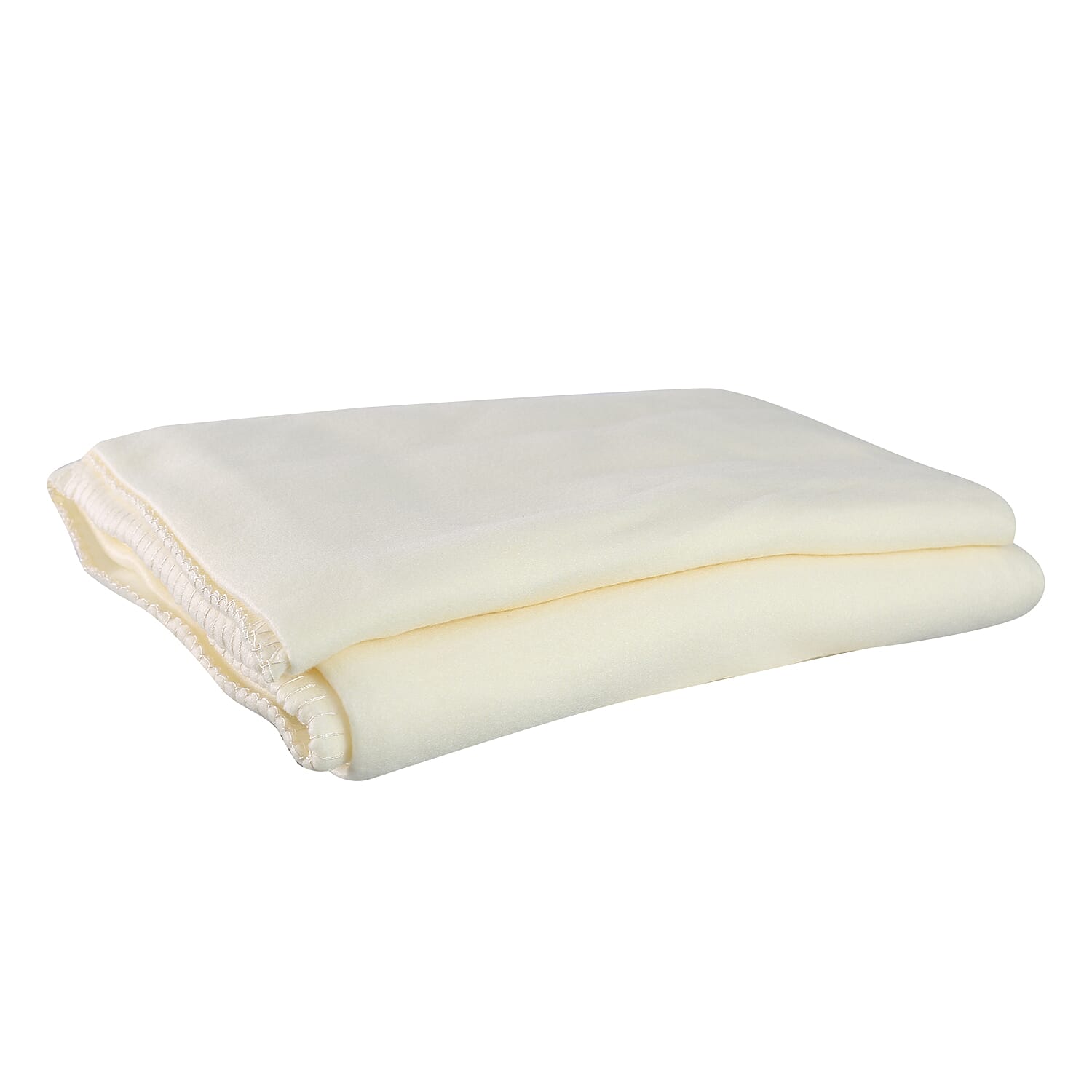 Solid Colour Fleece Throw (Size: 130x170cm) - Cream