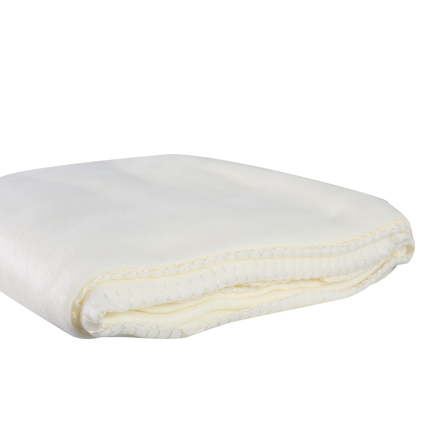 Solid Colour Fleece Throw (Size: 130x170cm) - Cream