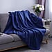 Solid Colour Fleece Throw (Size: 130x170cm) - Navy