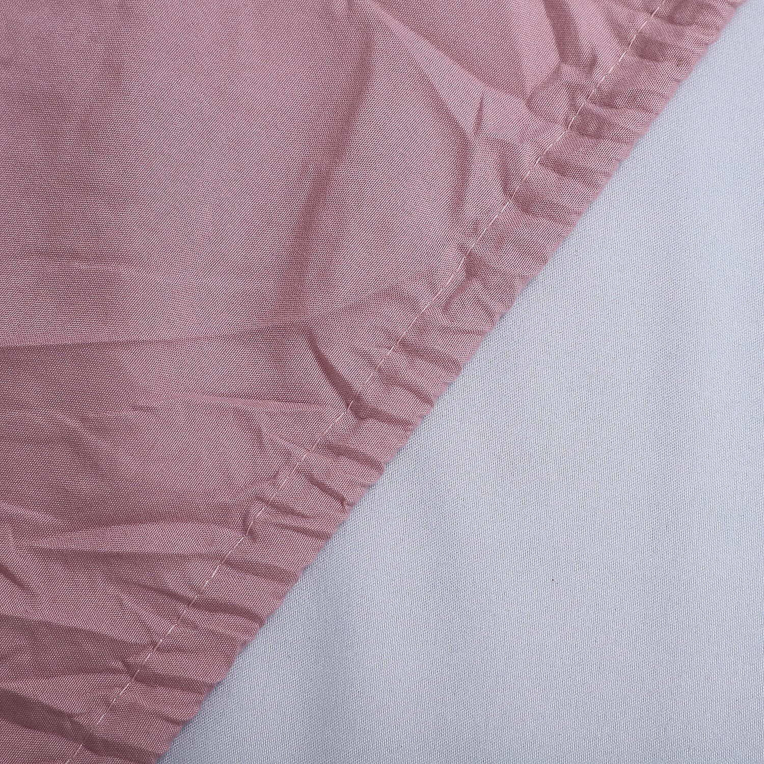 6 Piece Set - Floral Pattern Comforter Fitted Sheet  2 Pillow Case and 2 Envelope Pillow Case - White & Dusty Pink 