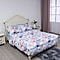 6 Piece Set - Floral Pattern Comforter Fitted Sheet 2 Pillow Case and 2 Envelope Pillow Case - Light Blue & Multi Color
