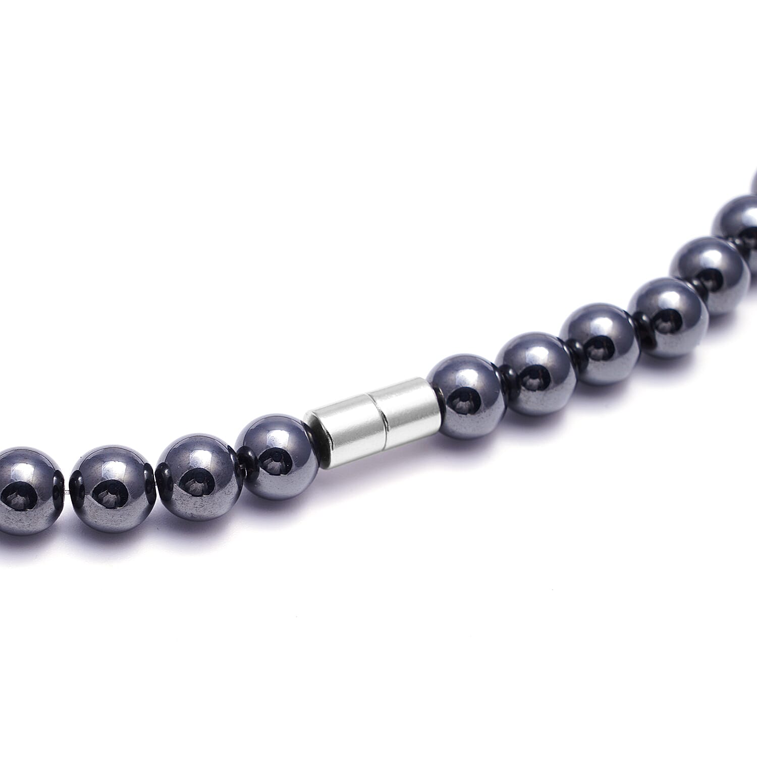 Hematite Beads Cross Charm Necklace (Size 26) with Magnetic Lock 645.50 Ct.