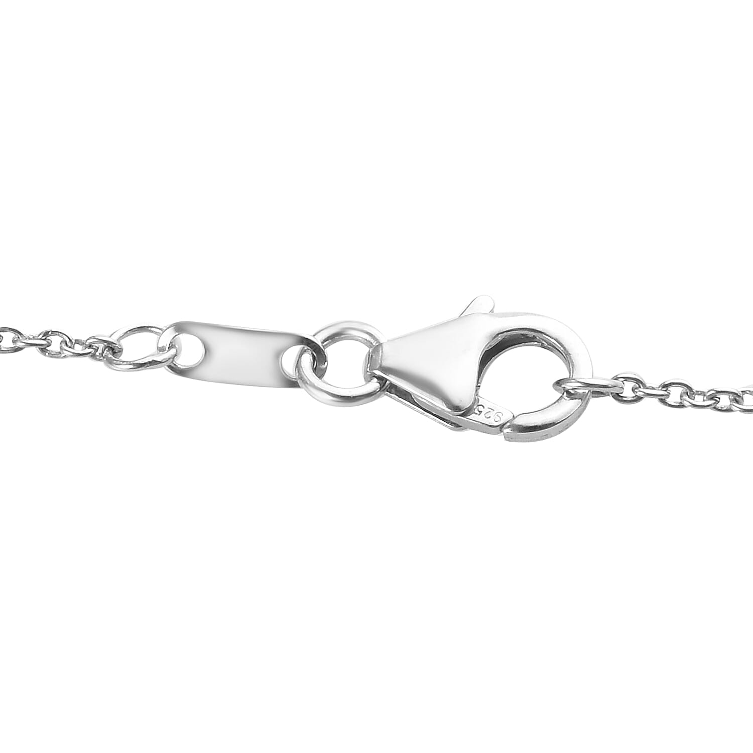 Diamond Infinity Necklace (Size 18) in Platinum Overlay Sterling Silver