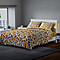 3 Piece Set - Microfiber Floral Printed Quilt (240x260Cm) and 2 Pillow Case (50x70+5Cm) - Yellow and Multi