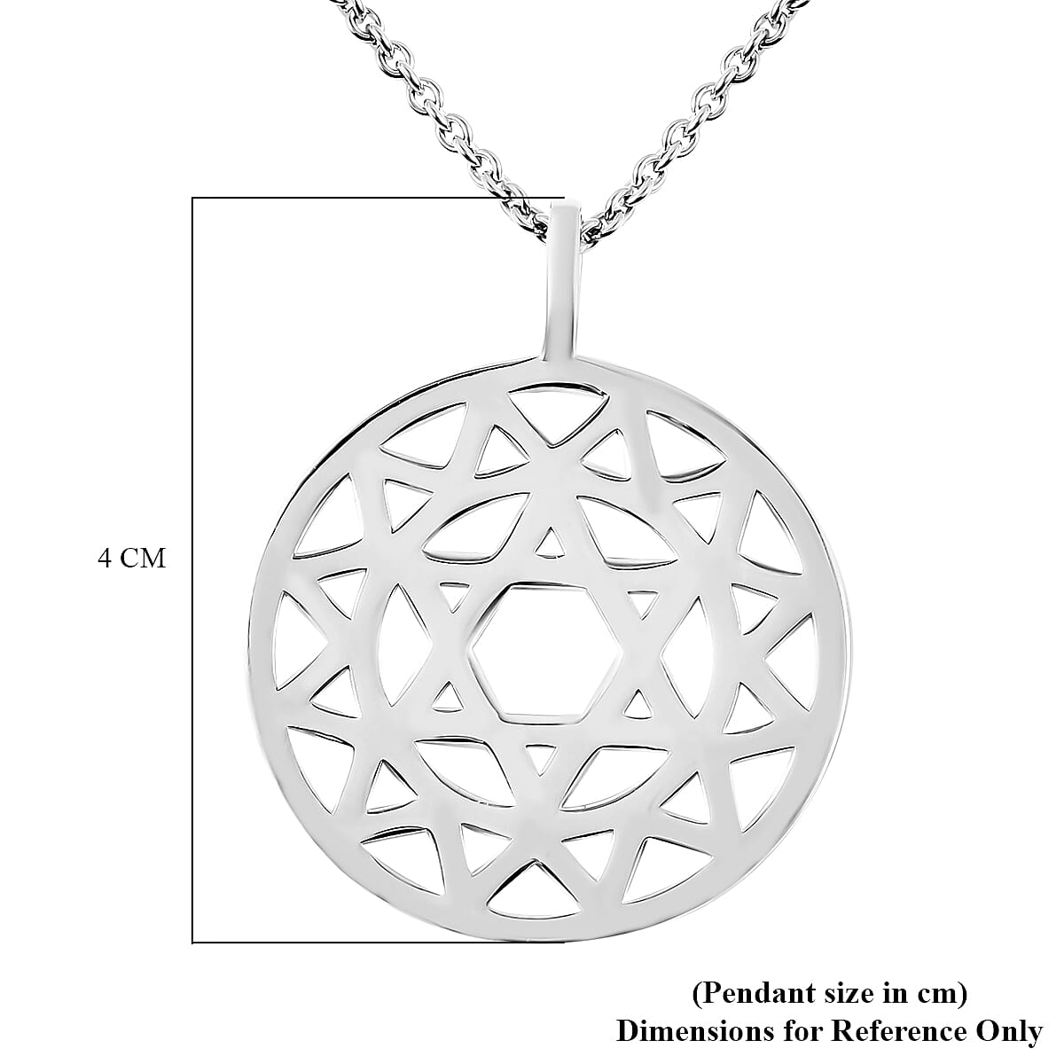 RACHEL GALLEY Chakra Collection - Rhodium Overlay Sterling Silver Pendant with Adjustable Chain (Size 18-24-30), Silver wt. 12.95 Gms