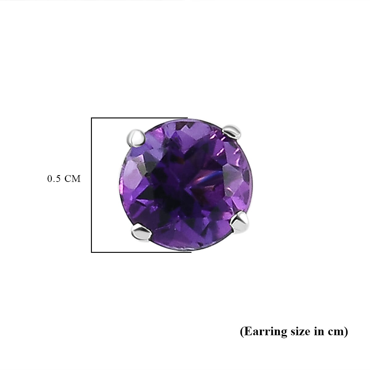 9K White Gold Moroccan Amethyst Solitaire Stud Earrings