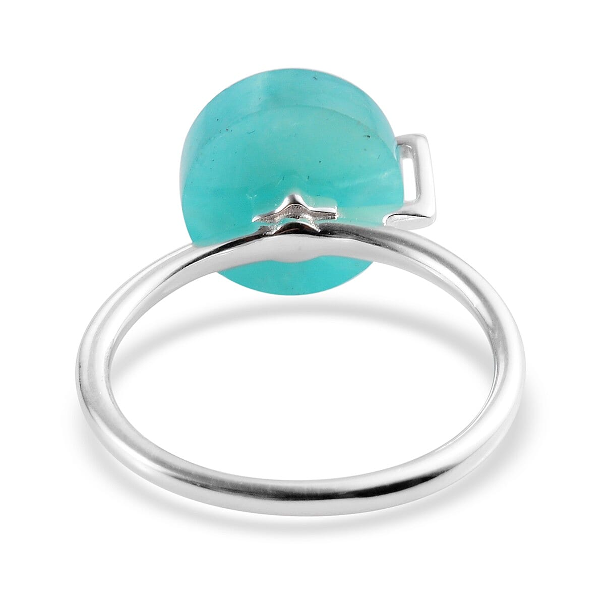 Amazonite and Natural Cambodian Zircon Ring in Sterling Silver 3.47Ct.