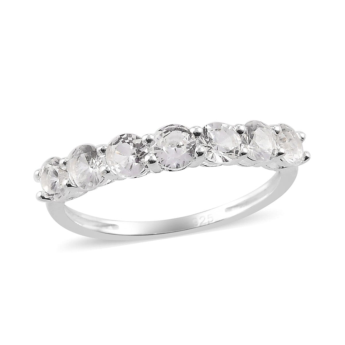 White Sapphire 7-Stone Ring in Sterling Silver 1.25 Ct.