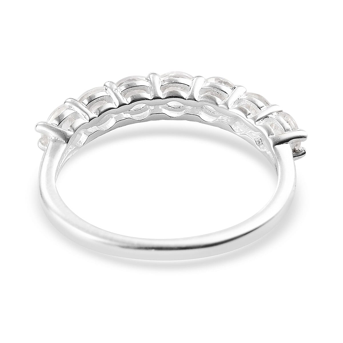 White Sapphire 7-Stone Ring in Sterling Silver 1.25 Ct.