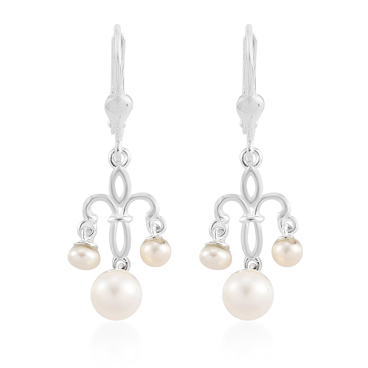 Fresh Water Pearl Chandelier Earrings in Sterling Silver