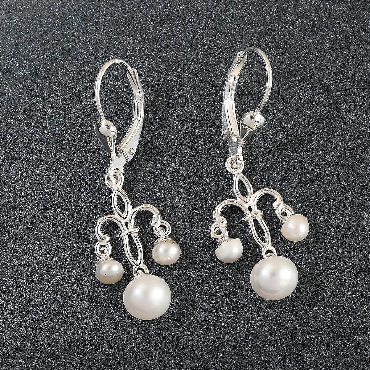 Fresh Water Pearl Chandelier Earrings in Sterling Silver