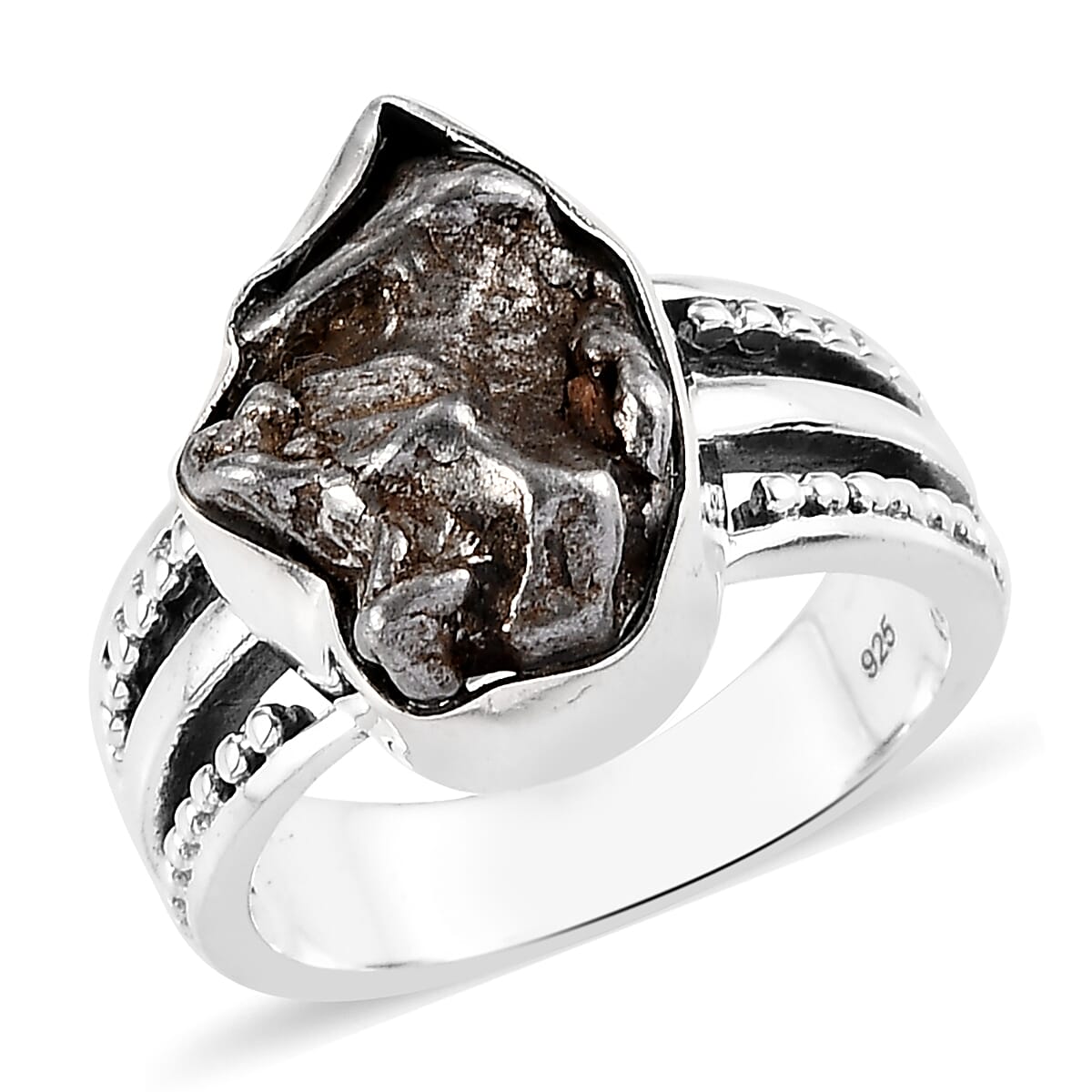Artisan Crafted - Meteorite Ring in Sterling Silver 12.00 Ct.