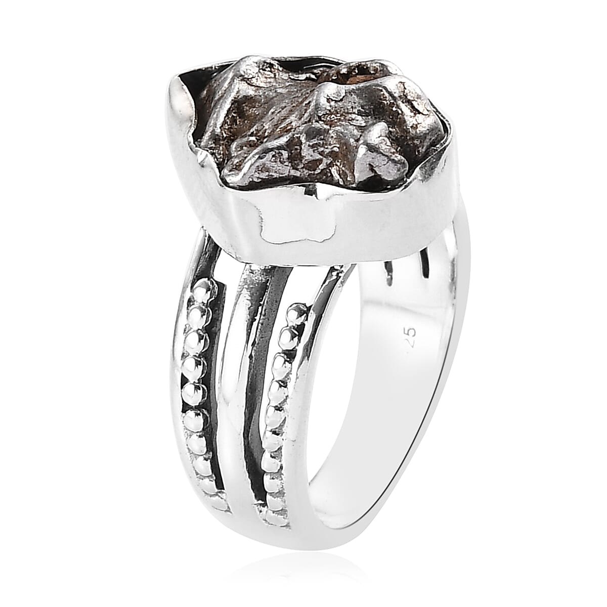 Artisan Crafted - Meteorite Ring in Sterling Silver 12.00 Ct.
