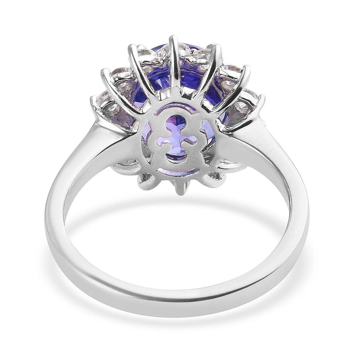 RHAPSODY 950 Platinum AAAA Tanzanite and White Diamond Ring 5.00 Ct, Platinum wt. 6.37 Gms