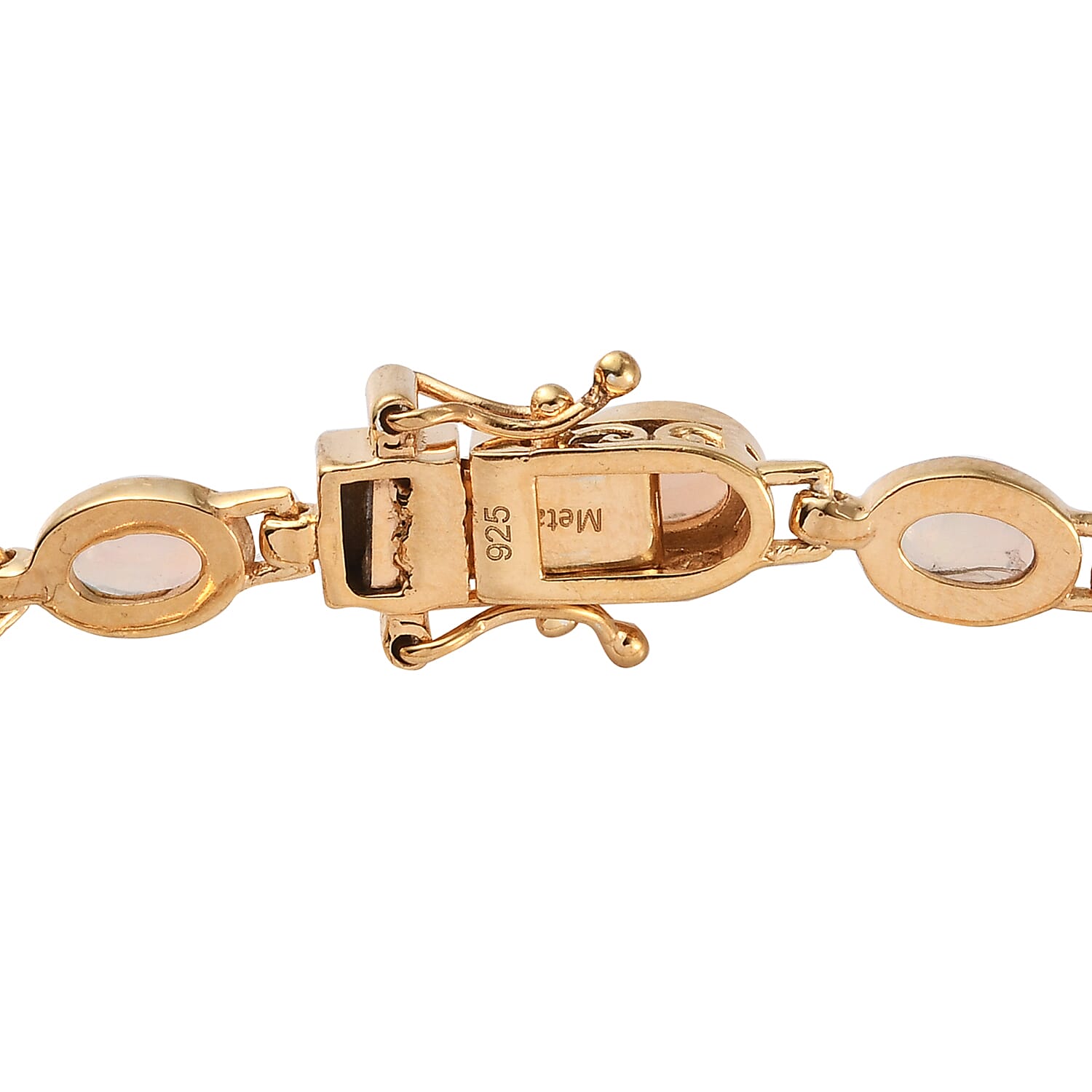 Ethiopian Opal Bracelet in 14K Gold Overlay Sterling Silver 5.25 ct,  Sliver Wt. 8 Gms  5.250  Ct.
