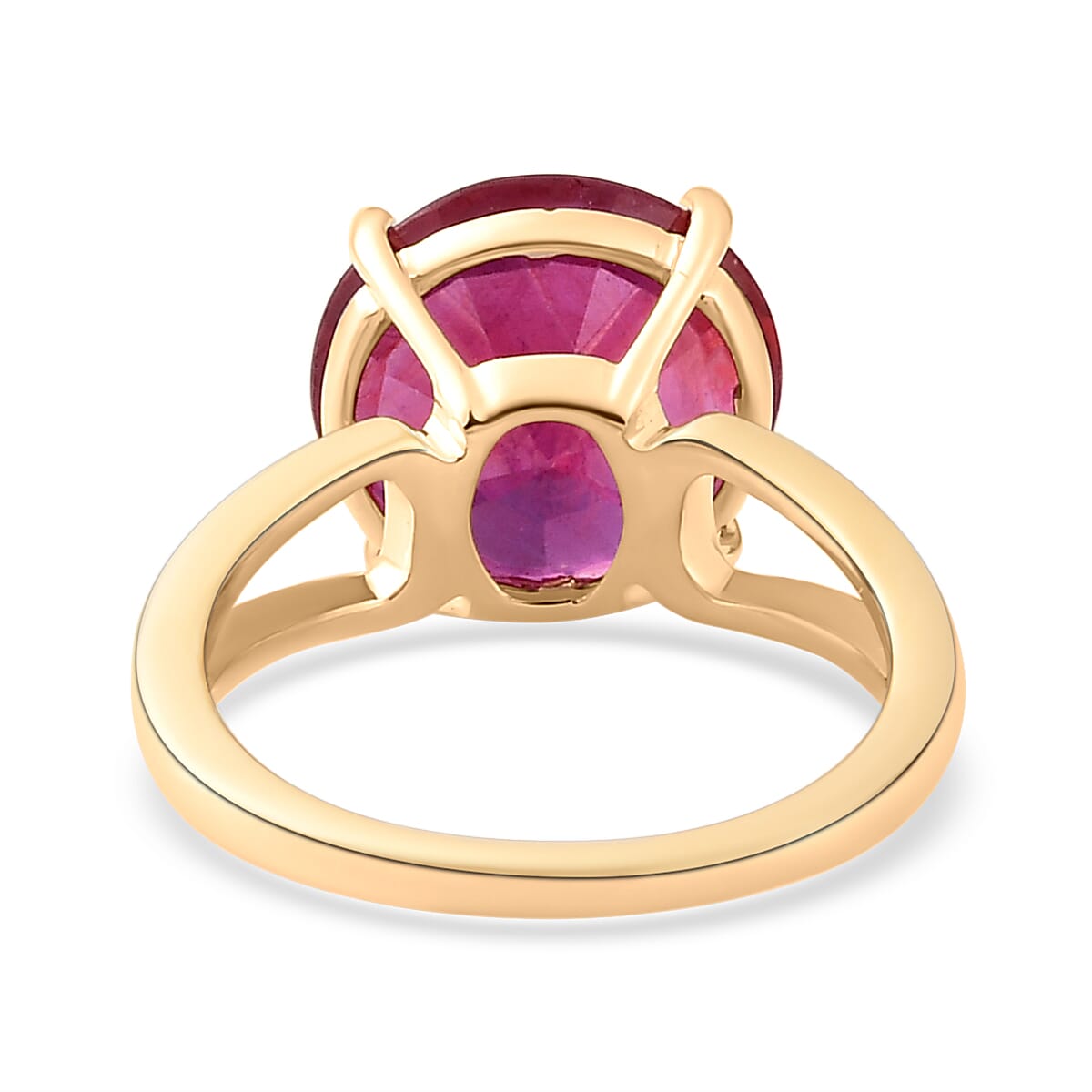 9K Yellow Gold African Ruby Solitaire Ring 8.02 Ct.