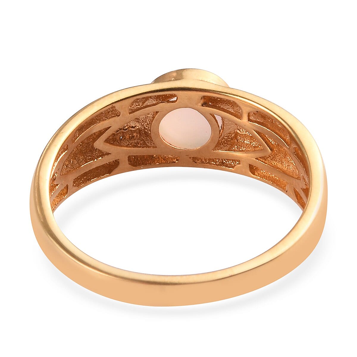 Ethiopian Welo Opal Band Ring in 14K Gold Overlay Sterling Silver