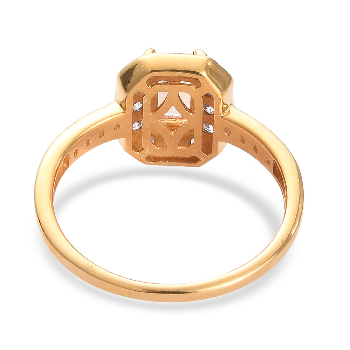 Golden Precious Topaz and Natural Cambodian Zircon Ring in 14K Gold Overlay Sterling Silver 1.22 Ct.