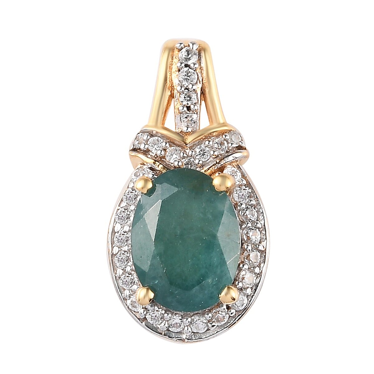Grandidierite and Natural Cambodian Zircon Pendant in 14K Gold Overlay Sterling Silver 1.530 Ct.