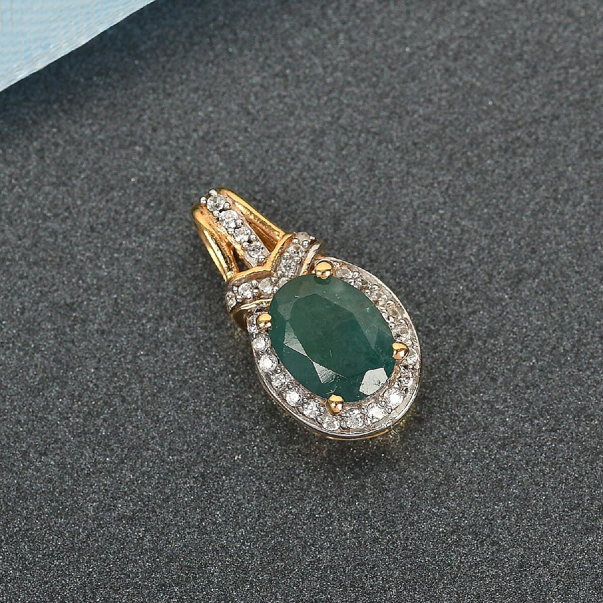 Grandidierite and Natural Cambodian Zircon Pendant in 14K Gold Overlay Sterling Silver 1.530 Ct.
