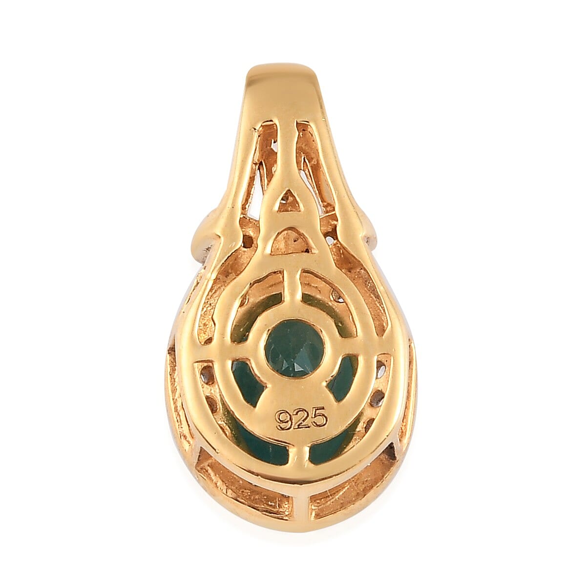 Grandidierite and Natural Cambodian Zircon Pendant in 14K Gold Overlay Sterling Silver 1.530 Ct.