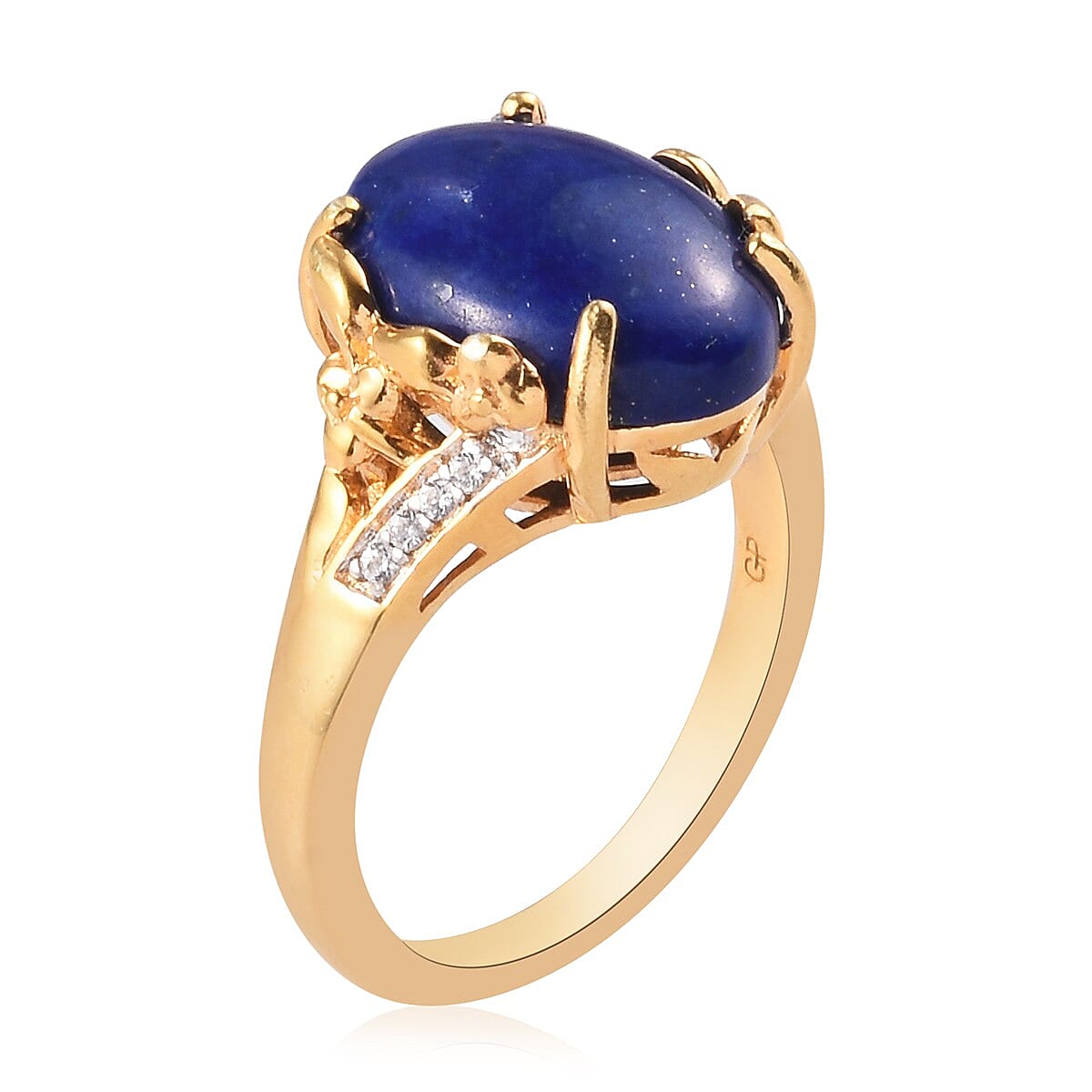 GP Lapis Lazuli, Natural Cambodian Zircon and Blue Sapphire Ring in 14K Gold Overlay Sterling Silver 6.42 Ct.