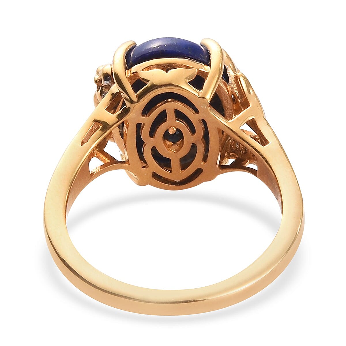 GP Lapis Lazuli, Natural Cambodian Zircon and Blue Sapphire Ring in 14K Gold Overlay Sterling Silver 6.42 Ct.