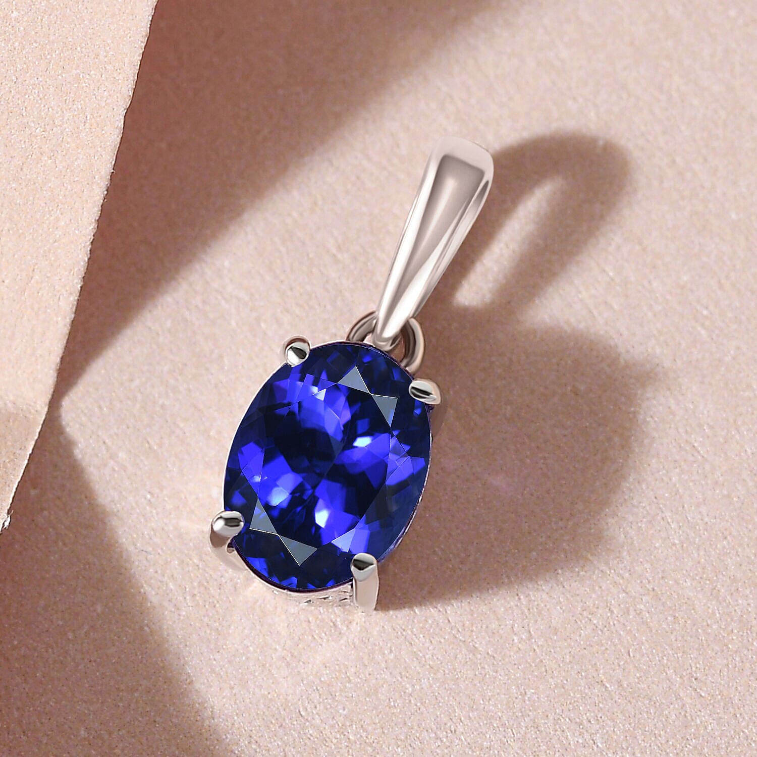 950 Platinum AAAA Tanzanite Solitaire Pendant 1.14 Ct.