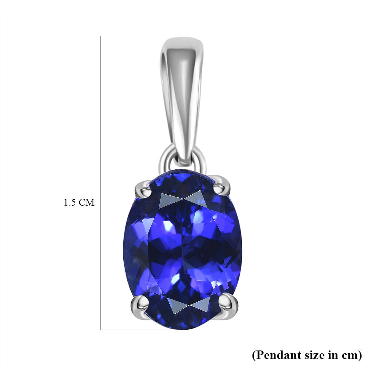 950 Platinum AAAA Tanzanite Solitaire Pendant 1.14 Ct.