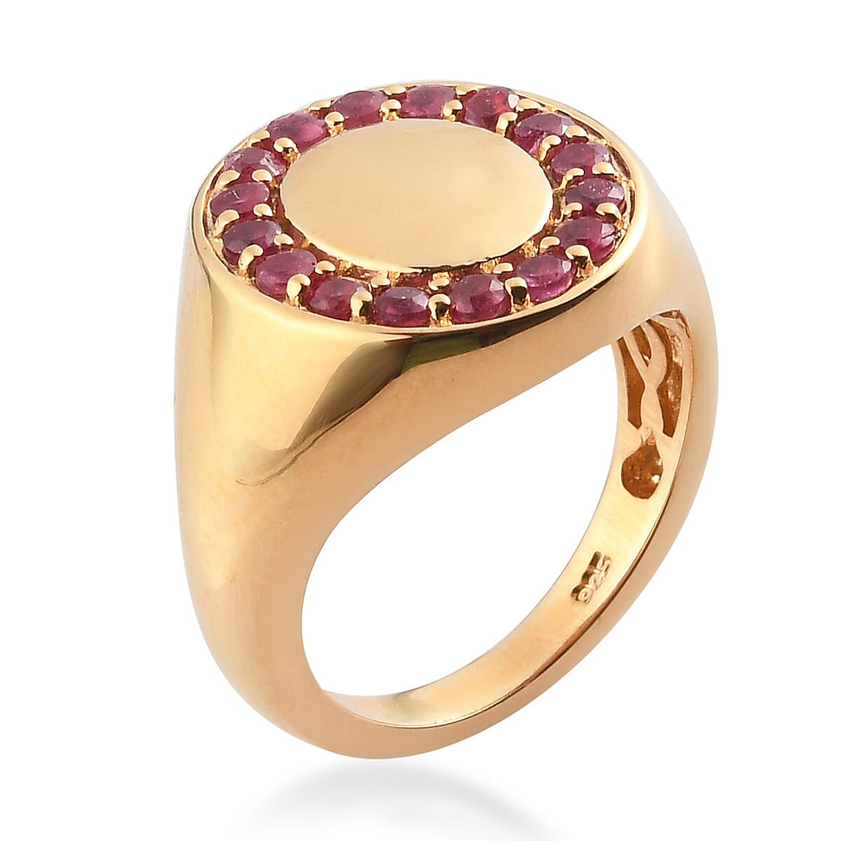 African Ruby (FF) Ring in 14K Gold Overlay Sterling Silver 1.030 Ct., Silver wt 6.11 Gms