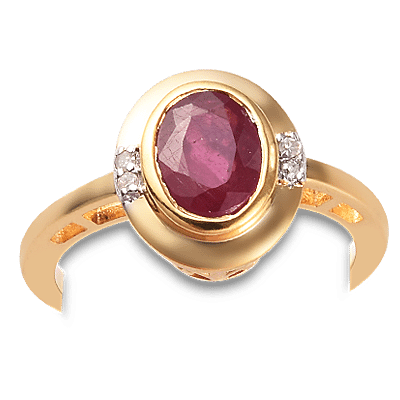 Pink Ruby (FF) Diamond Ring in 18K Yellow Gold Vermeil Plated  Sterling Silver 1.95 Ct.