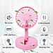 Foldable and Adjustable Mini Fan with 2 Wind Speed Settings (Size:9x9x16cm) - Pink