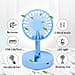 Foldable and Adjustable Mini Fan with 2 Wind Speed Settings (Size:9x9x16cm) - Blue