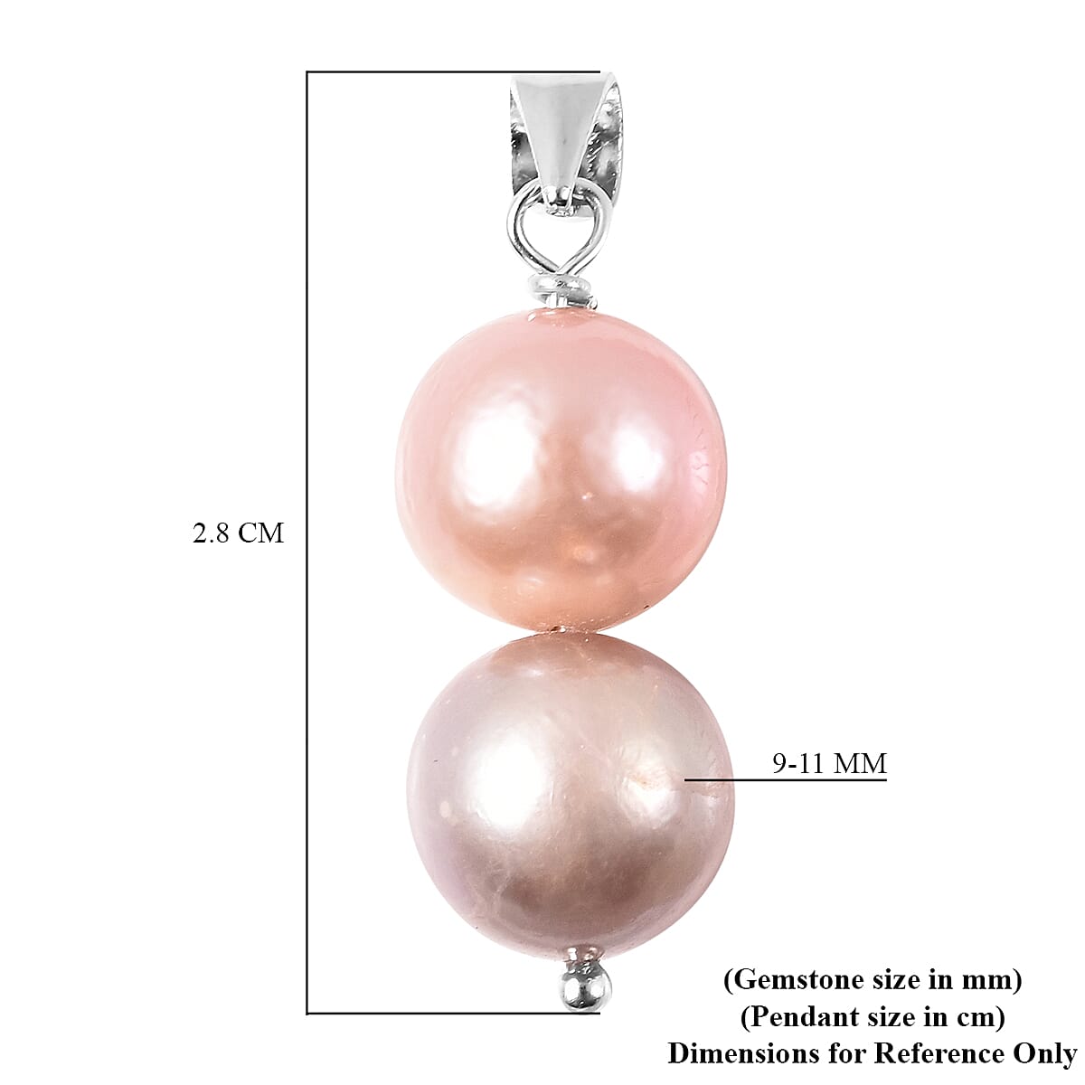 2 Piece Set - Anhui Purple Pearl Stud Earrings (with Push Back) and Pendant in Rhodium Overlay Sterling Silver
