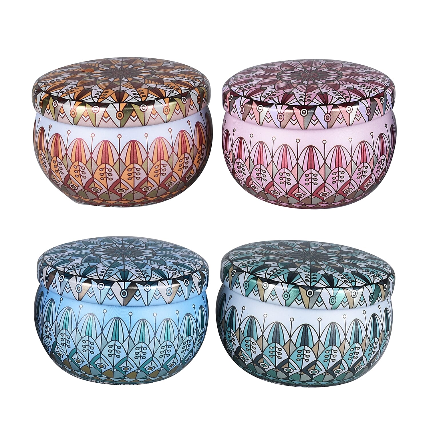 The 5th Season Set of 4 Scented Soy Wax Candle in Gift Box (Fragrance: Lemon, Rose, Lavender & Coco)