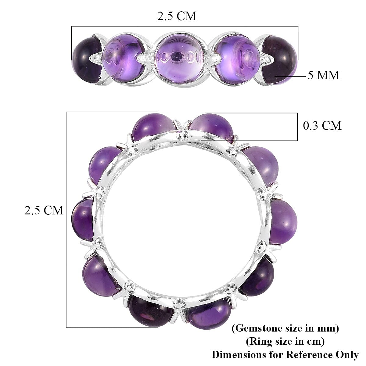 Amethyst Ring in Sterling Silver 5.03 Ct.