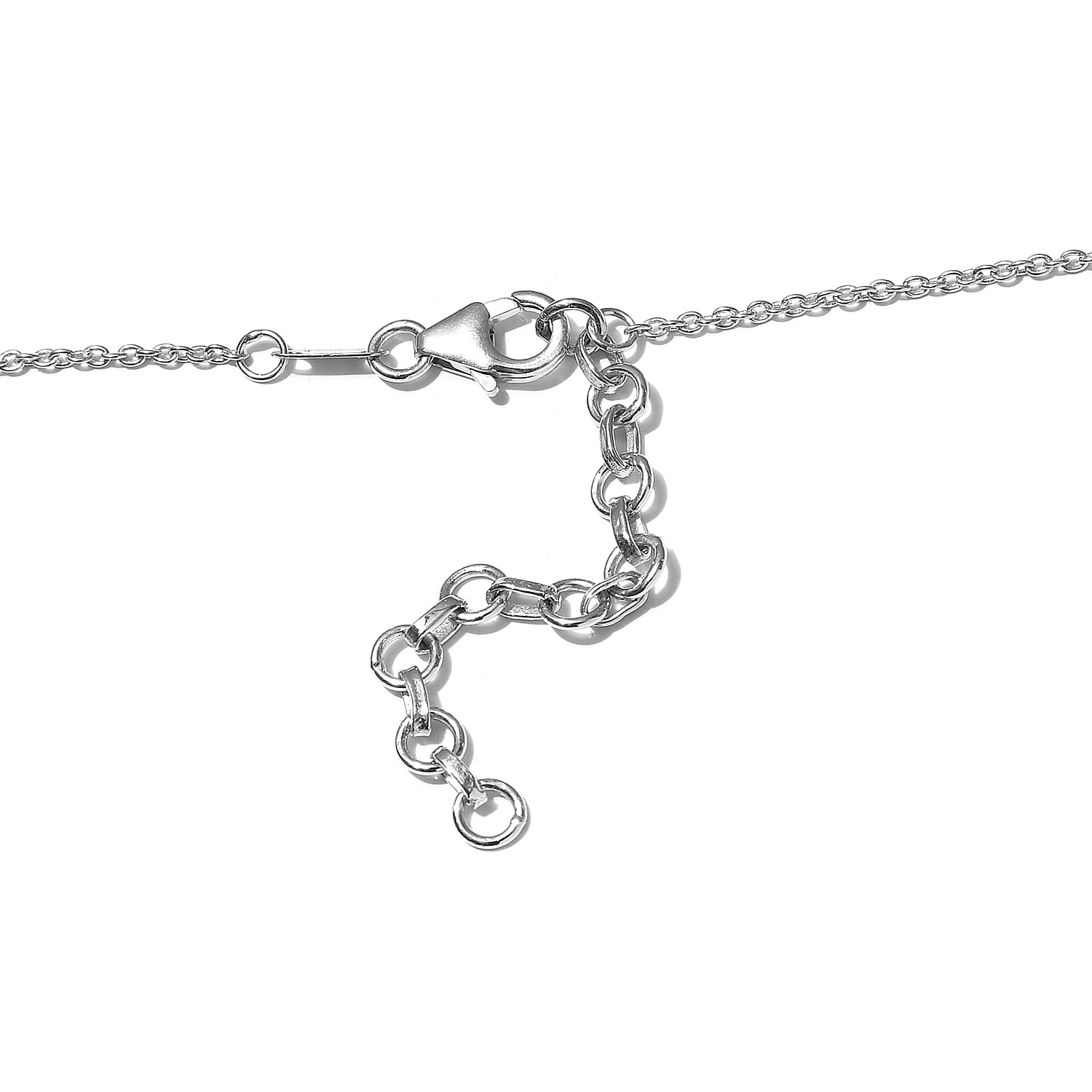 Diamond, Rhodolite Garnet, and Multi Gemstone Necklace (Size - 18 With 2 Inch Extender) in Platinum Overlay Sterling Silver