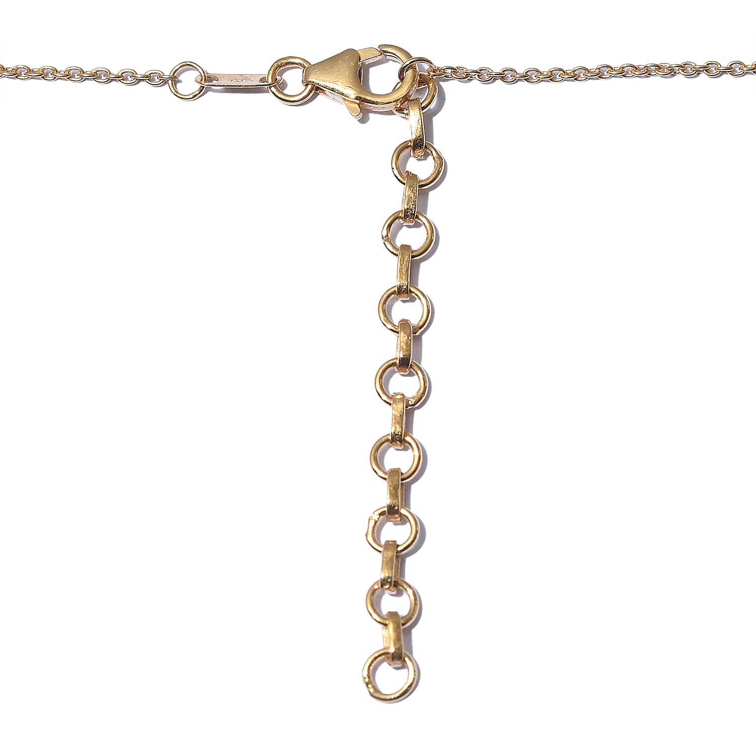 Diamond and Multi Gemstones Necklace (Size 18 With 2 Inch Extender) ) in 14K Gold Overlay Sterling Silver