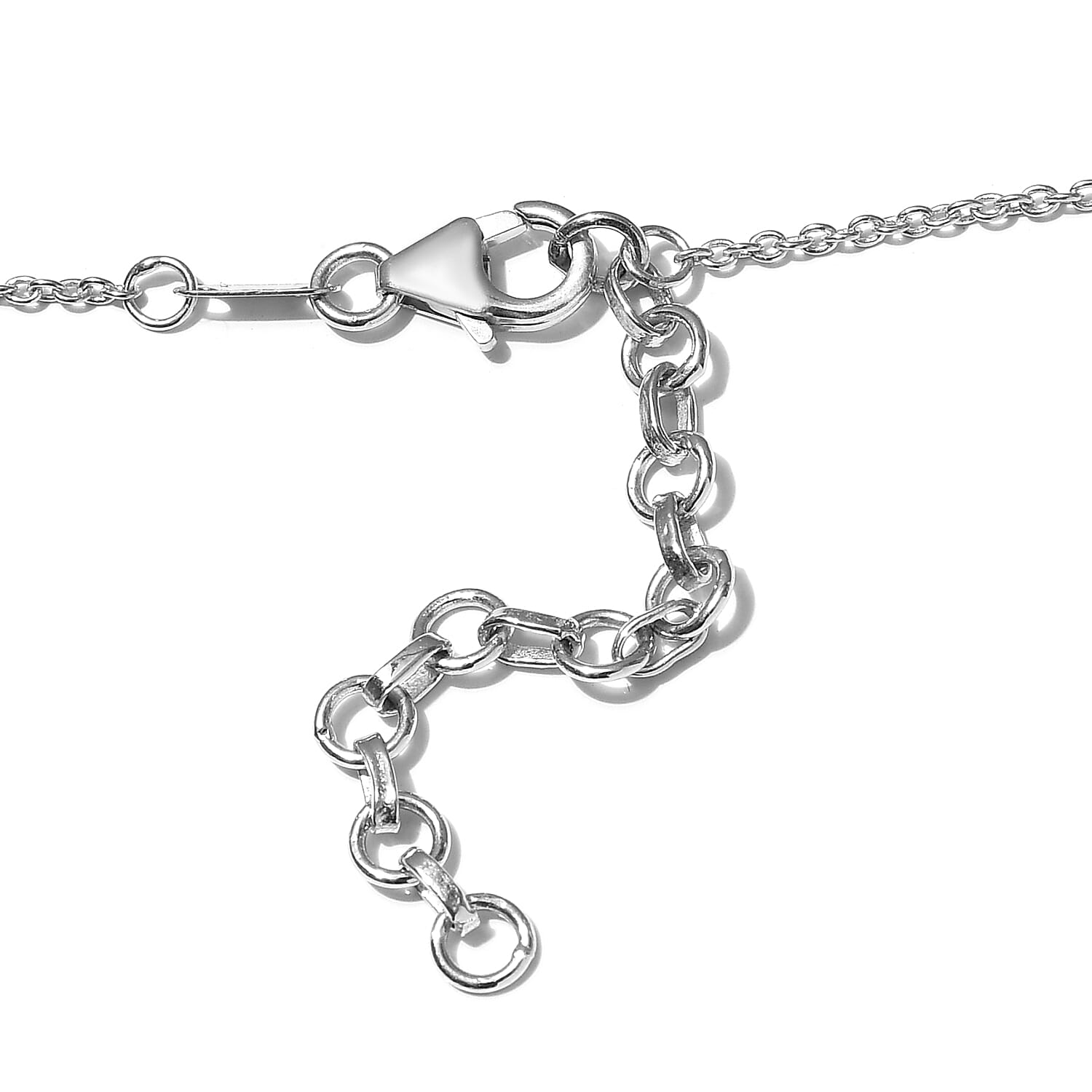 Diamond and Multi Gemstones Necklace (Size - 18 with 2 inch Extender ) in Platinum Overlay Sterling Silver