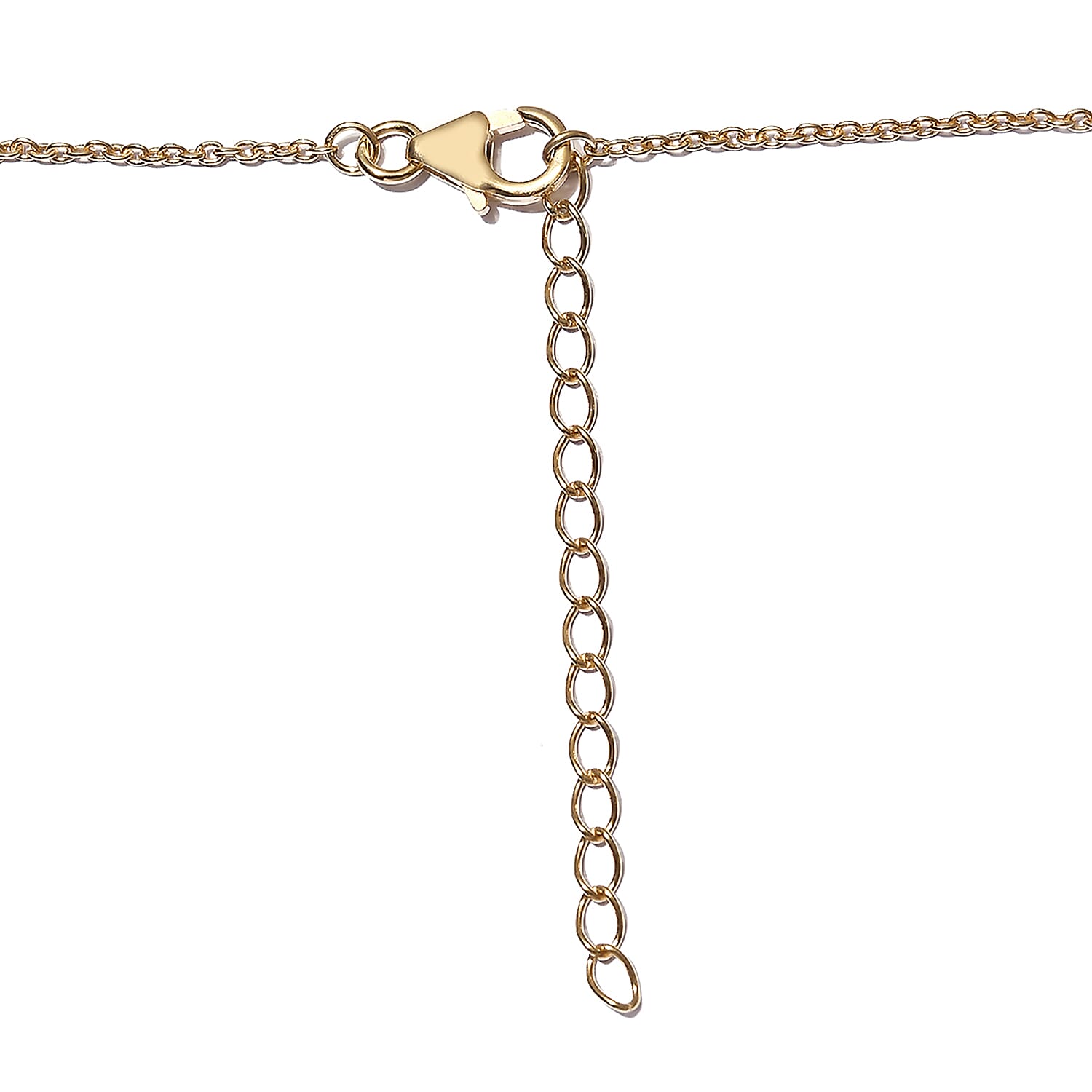 Diamond and Multi Gemstones Necklace (Size -18 With 2 inch Extender) in 14K Gold Overlay Sterling Silver