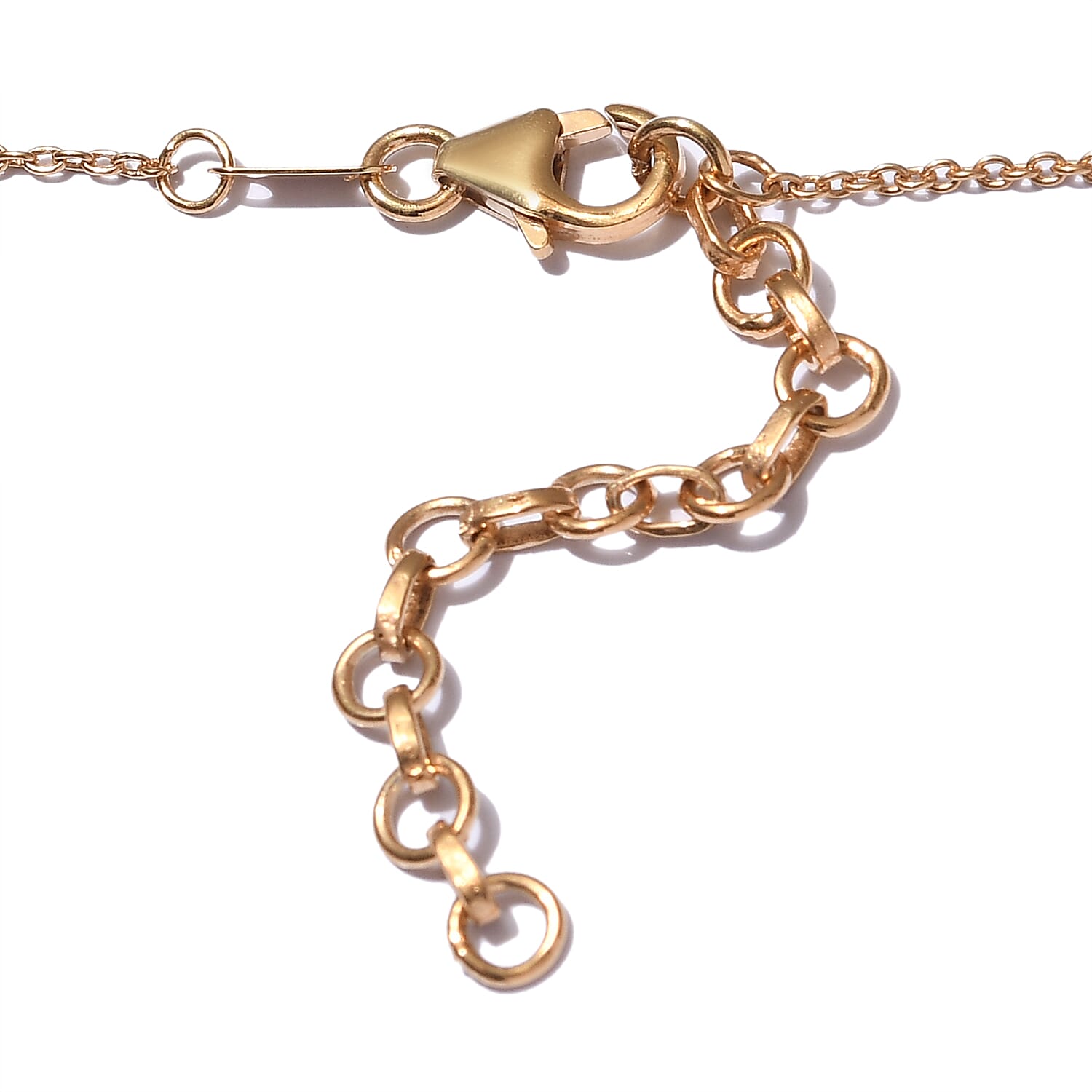 Diamond and Multi Gemstones Necklace (Size18 with 2 inch Extender ) in 14K Gold Overlay Sterling Silver, Silver Wt. 5.10 Gms