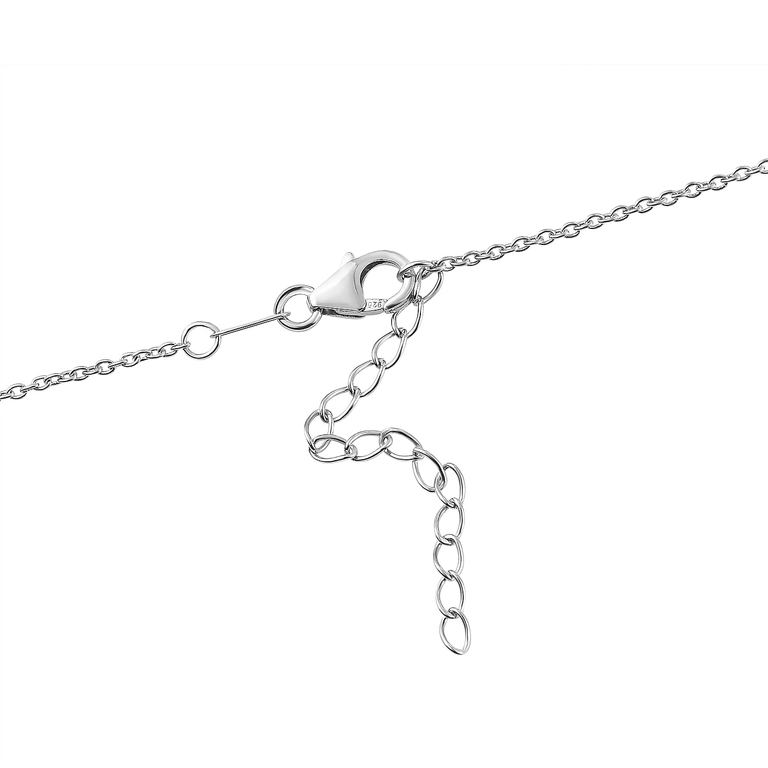 Diamond and Multi Gemstones Necklace (Size 18 With 2 Inch Extender) in Platinum Overlay Sterling Silver