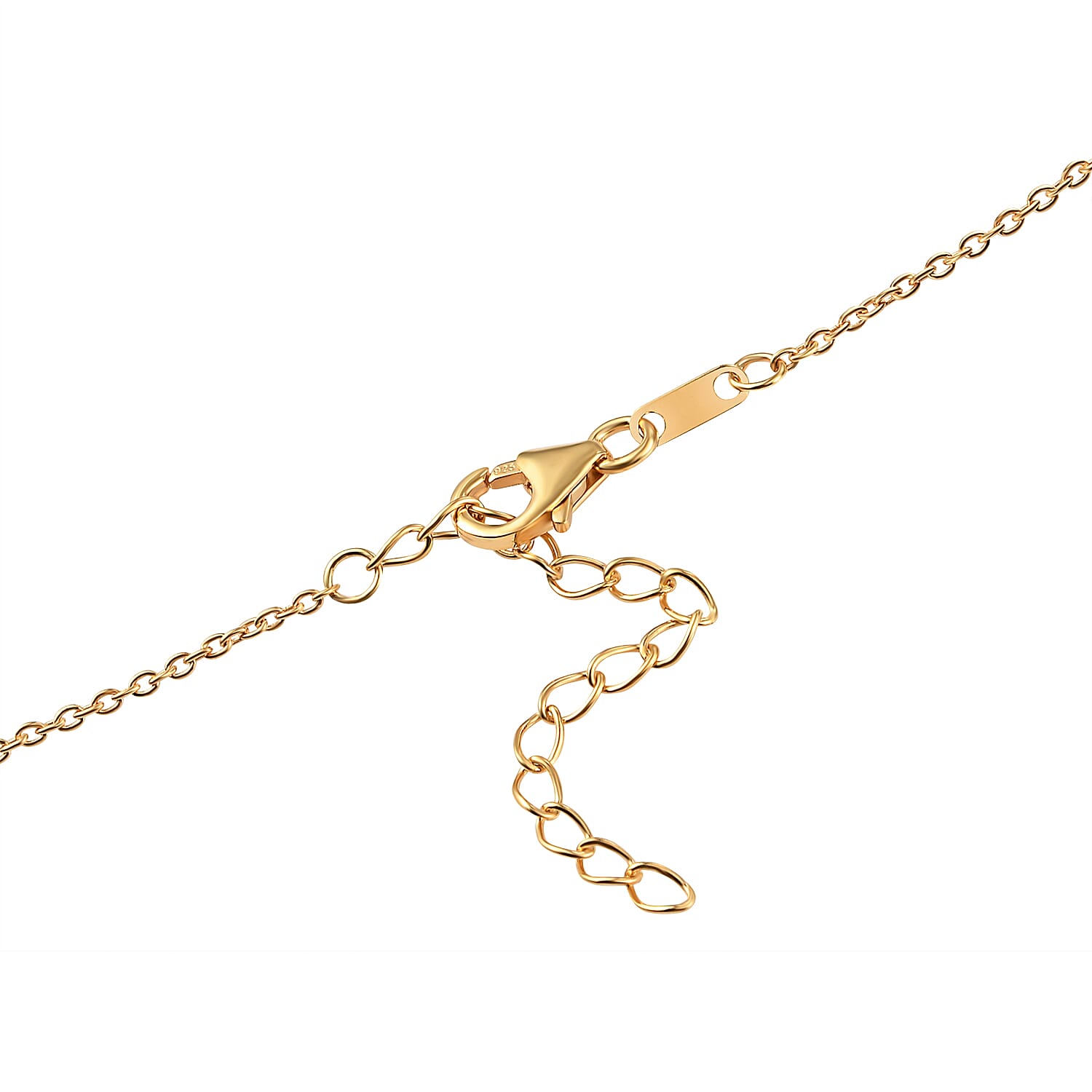 Diamond and Multi Gemstones Necklace (Size 18 with 2 Inch Extender) in 14K Gold Overlay Sterling Silver, Silver Wt. 4.00 Gms