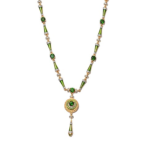 Chrome Diopside Necklace (Size 18 with 2 inch Extender) in 14K Gold Overlay Sterling Silver 5.00 Ct, Silver wt. 18.50 Gms