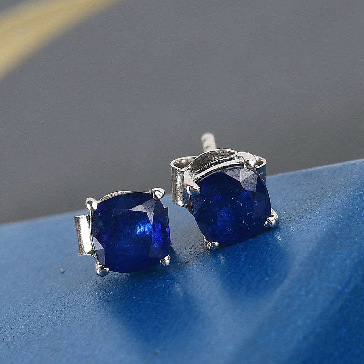 Tanzanian Blue Spinel Earrings (with Push Back) in Platinum Overlay Sterling Silver 1.41 Ct.