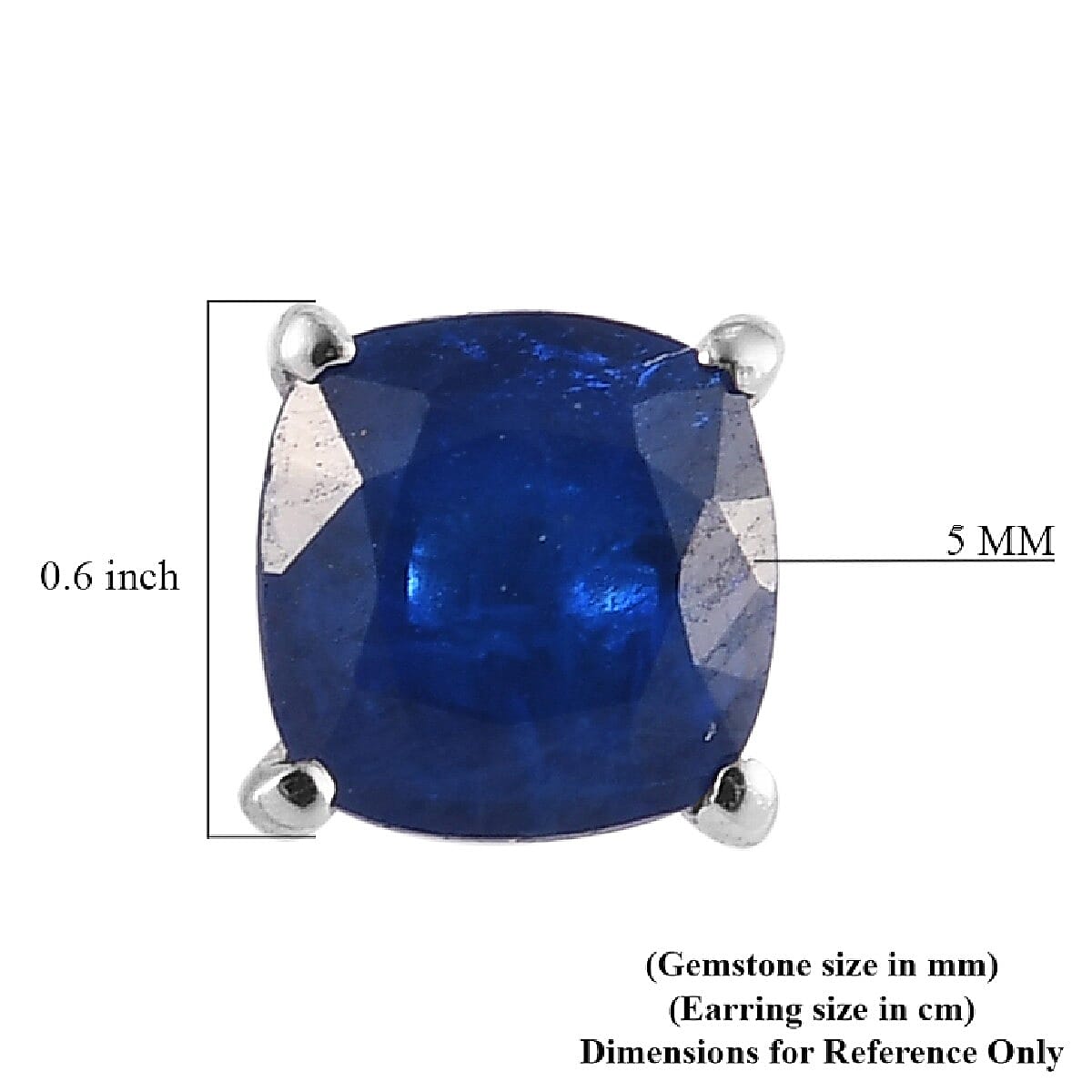 Tanzanian Blue Spinel Earrings (with Push Back) in Platinum Overlay Sterling Silver 1.41 Ct.