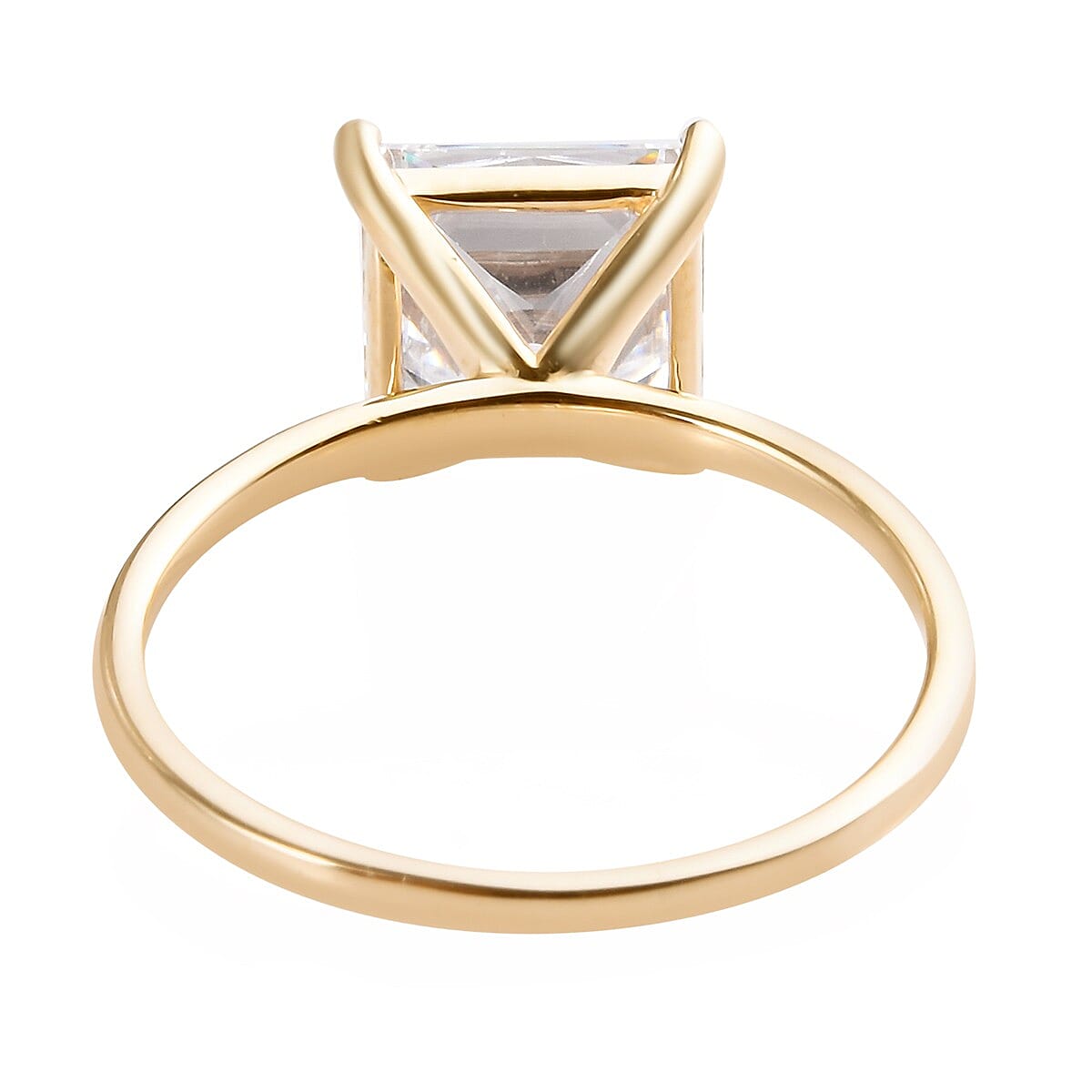 J Francis 9K Yellow Gold Solitaire Ring Made with SWAROVSKI ZIRCONIA 4.75 Ct.